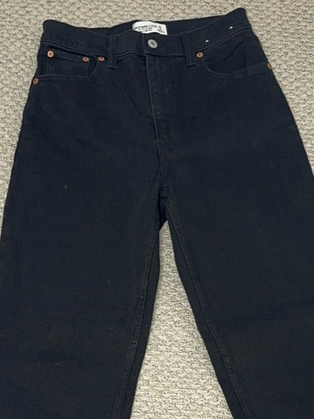 NWOT Abercrombie & Fitch 90’s Ultra Highrise Straight leg Jean 27 black - Picture 6 of 6
